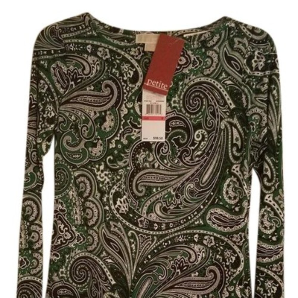 Michael Kors Emerald Gr Paisley Fitted Shift dress